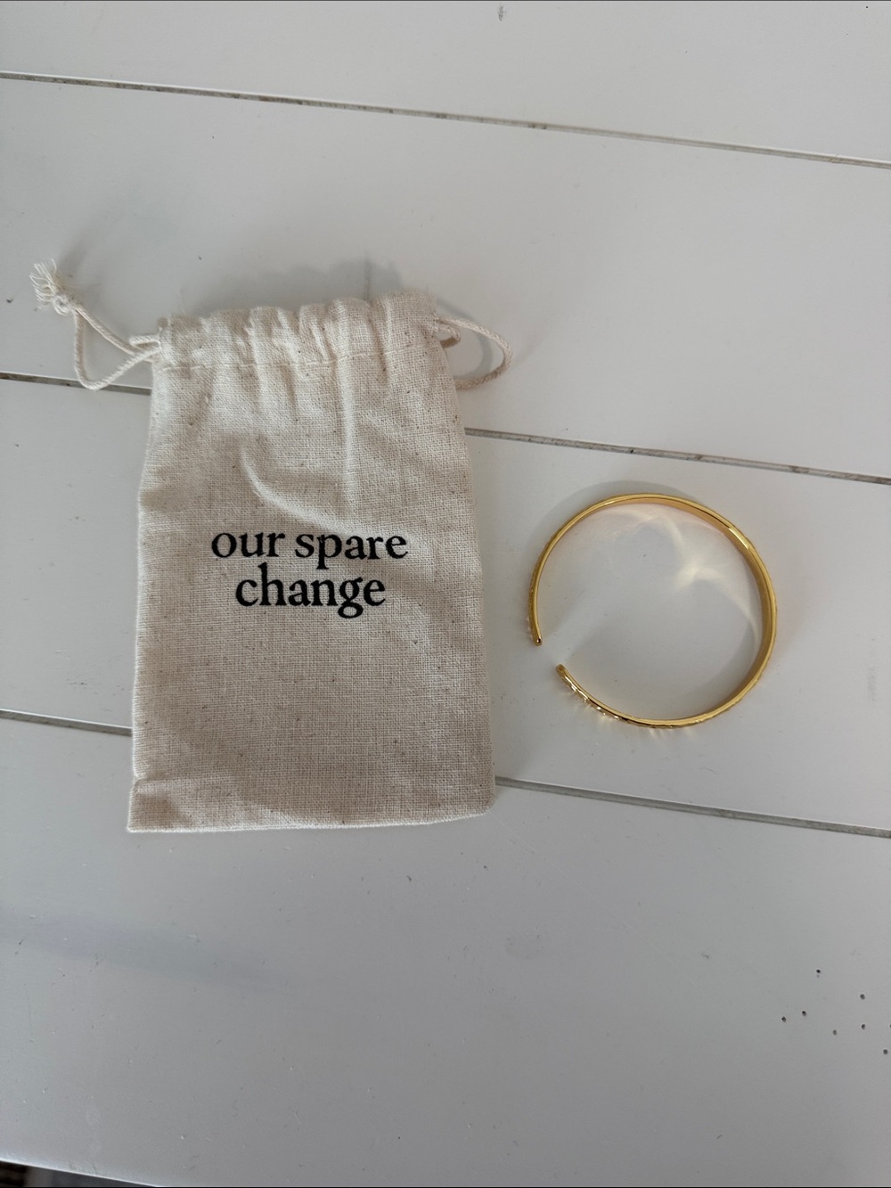 Our Spare Change Gold Open Cuff Bracelet